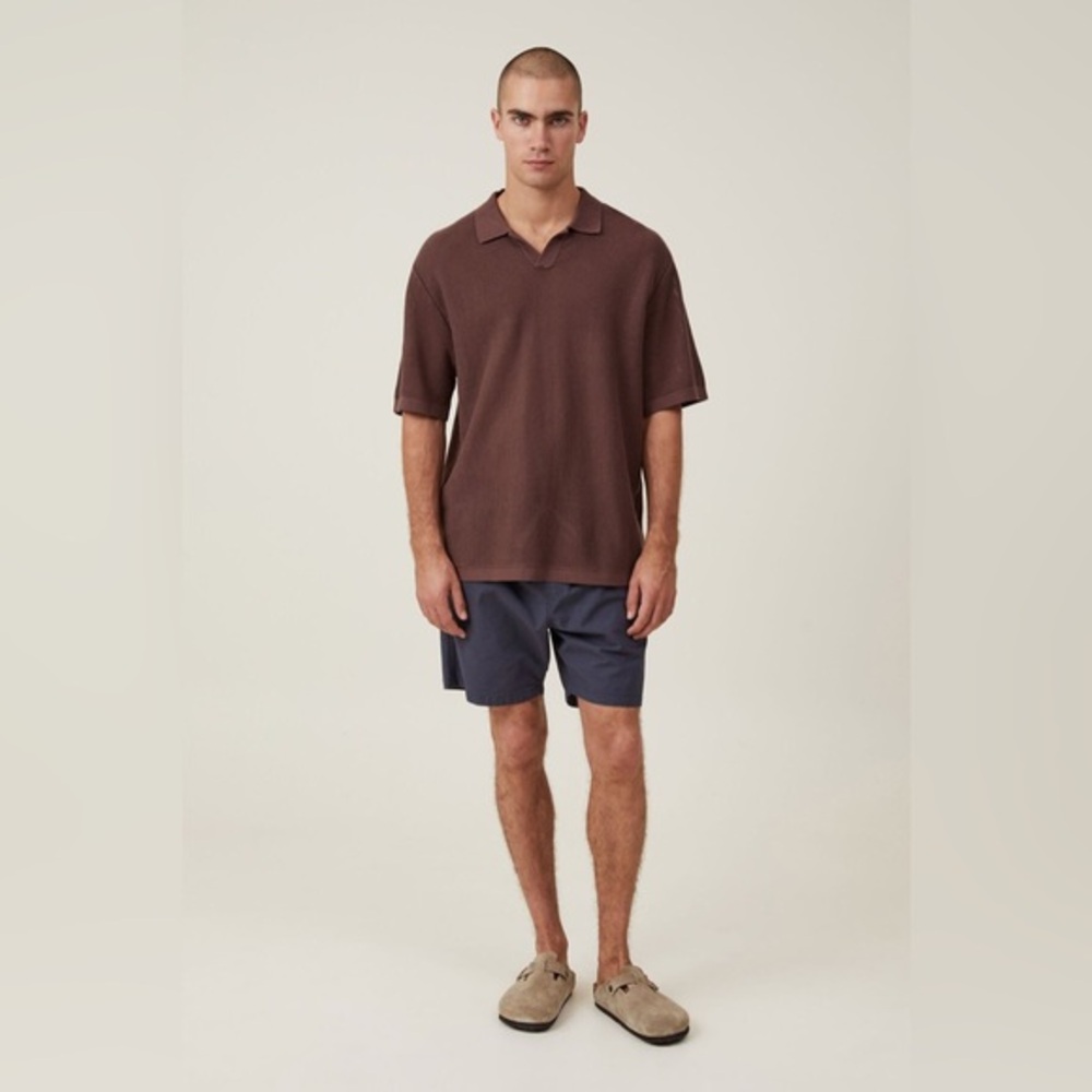 NWT Cotton:On Resort Short Sleeve Polo in Coffee Size XL